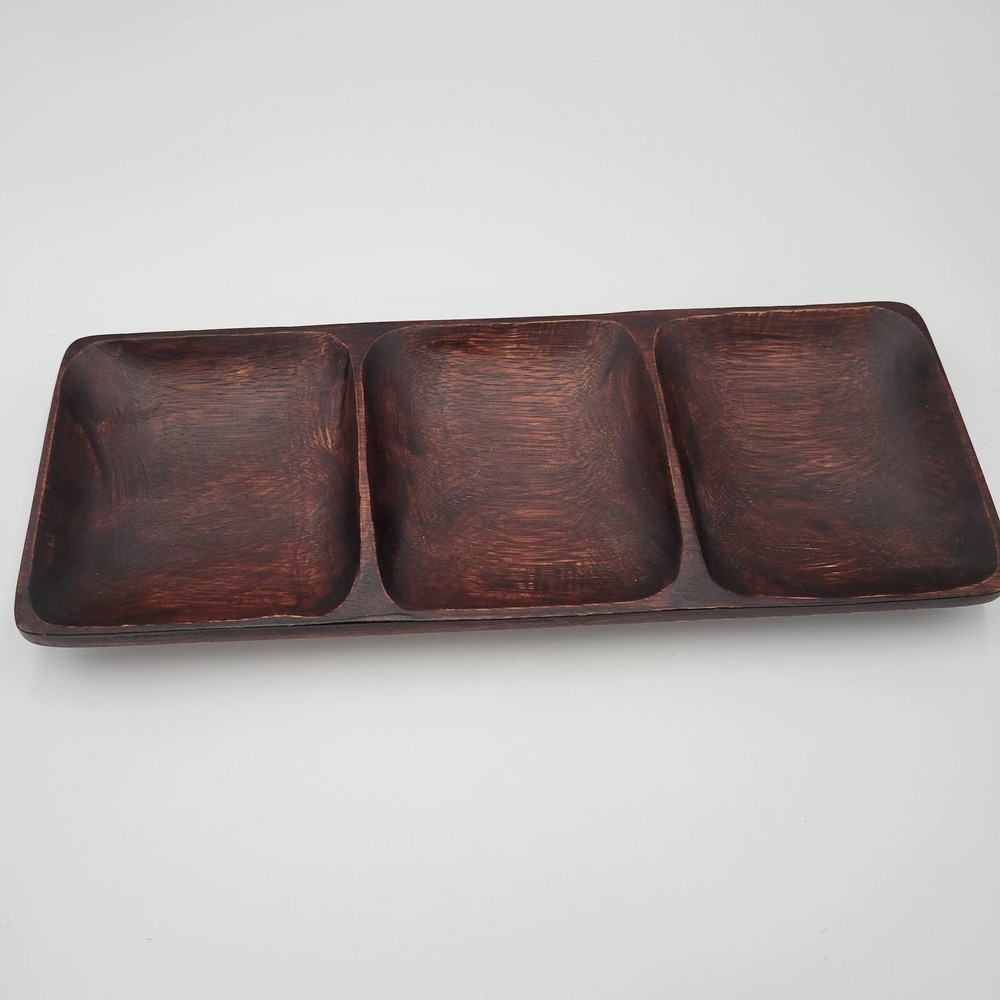 Tag Hand Crafted Wooden Candy Divided ‎ 12" Long